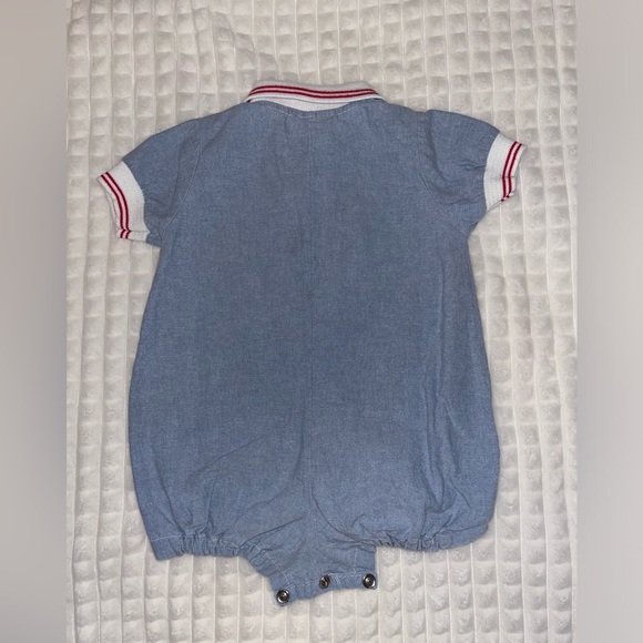 Vintage 90s Baby Boy Denim Button down Onesie Size 12 months - Picture 3 of 3
